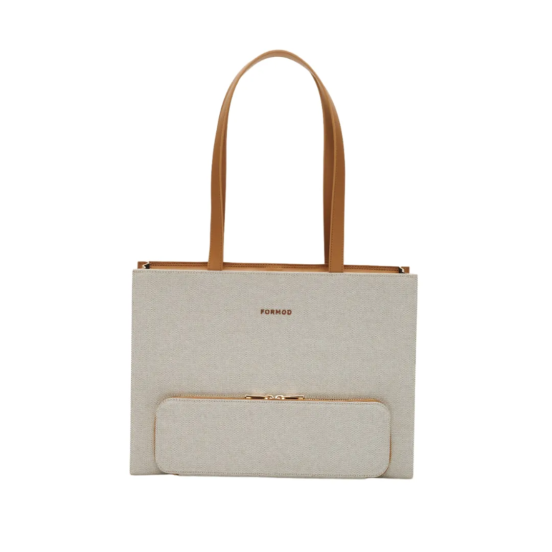 Canvas Shopper Bag (BEIGE)