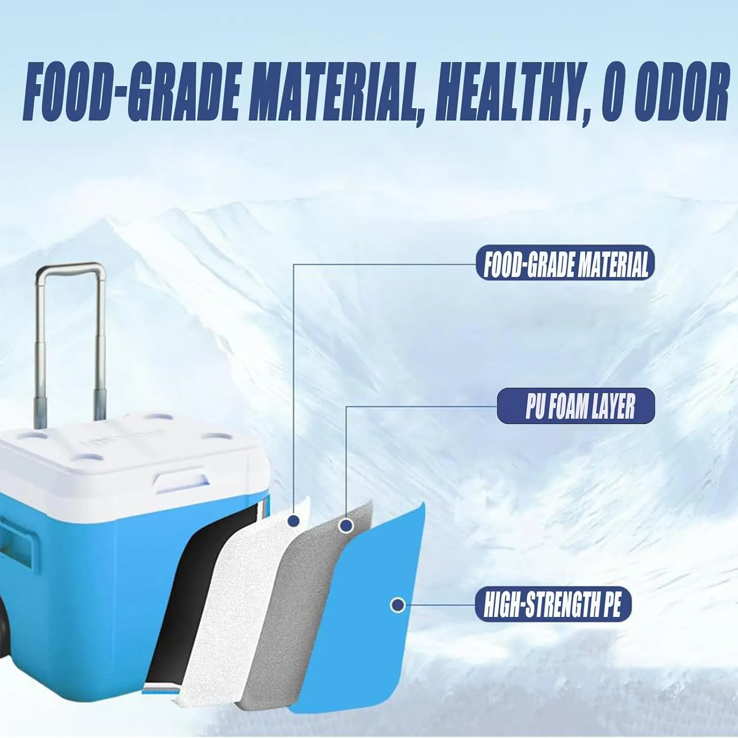 Car Camping Coolers for Ligier JS50/JS60/Myli/Pulse 4/Be Sun/Be Two/OptiMax/X-Pro/X-Too, Leak Proof Cooler, Portable Lightweight Ice Chest Box, Compartments Waterproof Insulated Bag