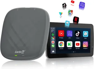 CarlinKit New CarPlay Ai Box Android 13.0 Only for OEM Wired CarPlay(Touchscreen) or Wired Android Auto(Touchscreen), Built-in 4G Net, 8-Core 4 64G, YouTube, Netflix - Fast Auto Connect