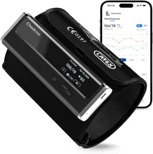 Checkme WiFi Blood Pressure Monitor for Home Use, Bluetooth Automatic Arm Cuff, Smart Digital BP Machine, Wireless Portable USB Rechargeable with X3 Accuracy Function, Free APP for iOS & Android
