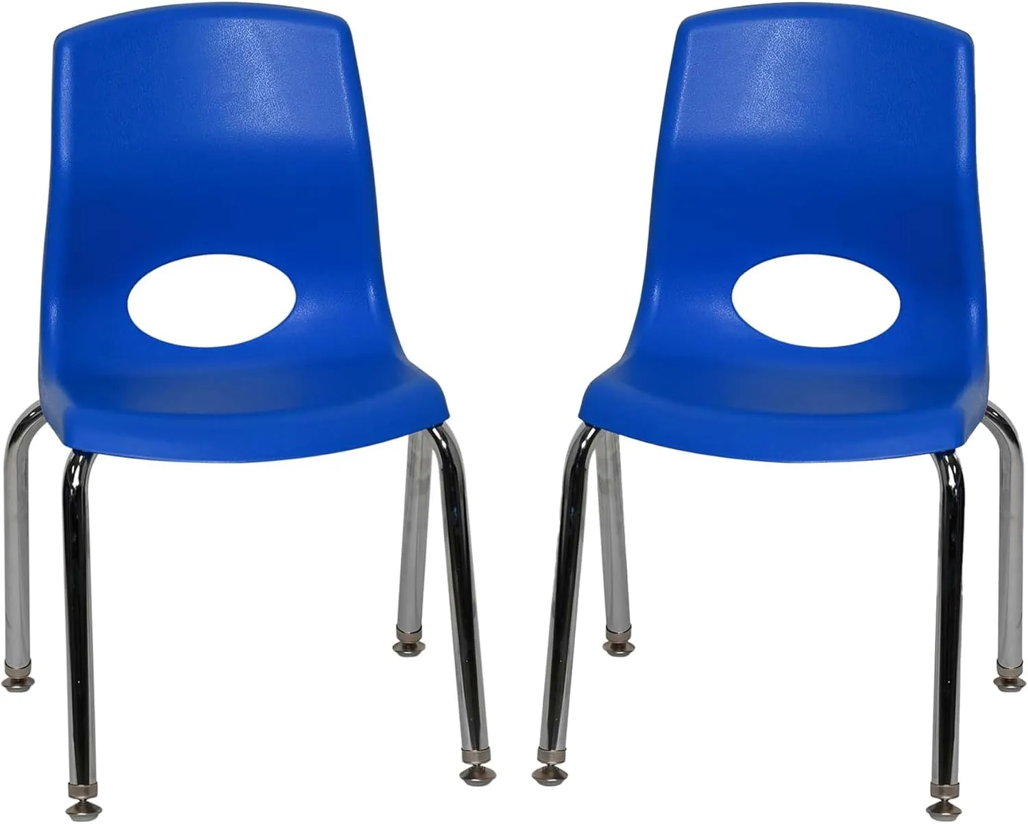 Children’s Factory MyPosture Plus 12" Chair, Blue with Chrome Legs, 2 Pack, Stackable Ergonomic Seating Solution for Classrooms and Homeschools