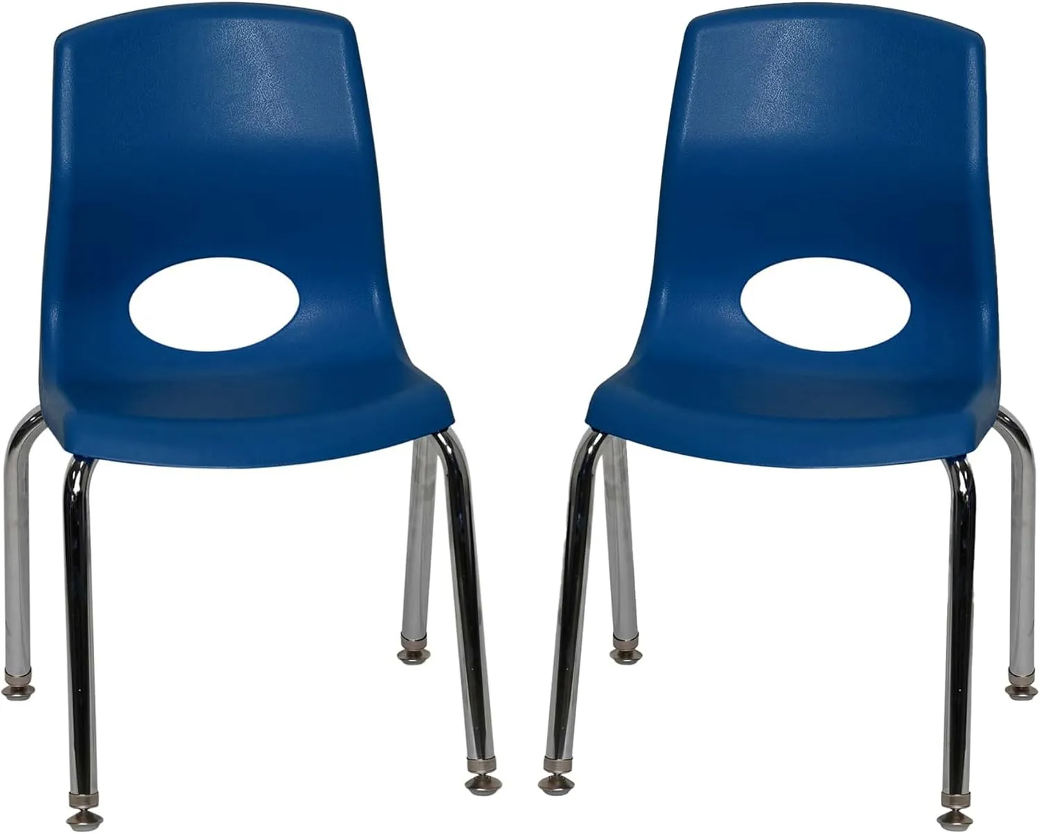 Children’s Factory MyPosture Plus 12" Chair, Navy with Chrome Legs, 2 Pack, Stackable Ergonomic Seating Solution for Classrooms and Homeschools
