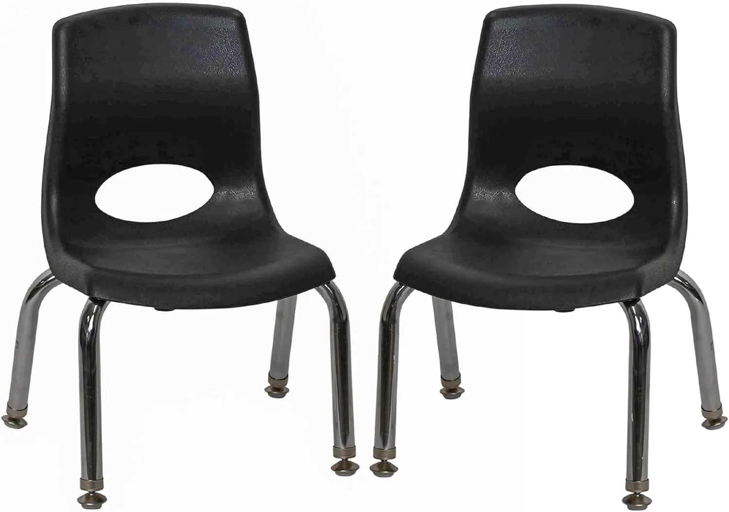 Children’s Factory MyPosture Plus 8" Chair, Black with Chrome Legs, 2 Pack, Stackable Ergonomic Seating Solution for Classrooms and Homeschools