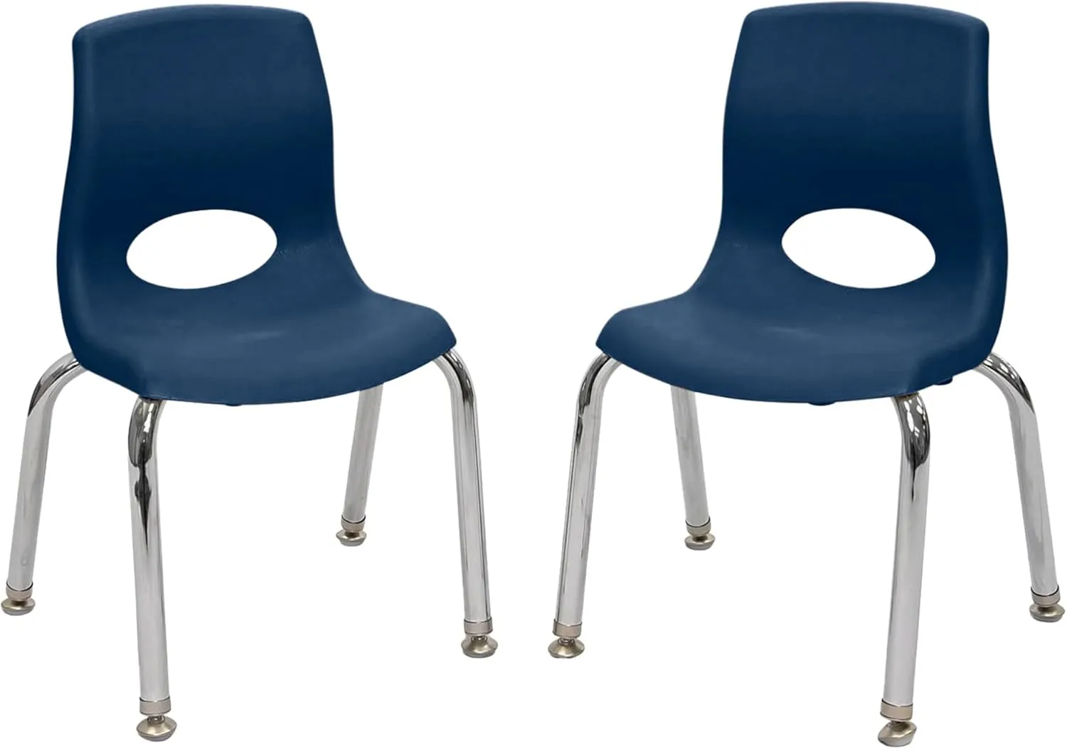 Children’s Factory MyPosture Plus 8" Chair, Navy with Chrome Legs, 2 Pack, Stackable Ergonomic Seating Solution for Classrooms and Homeschools