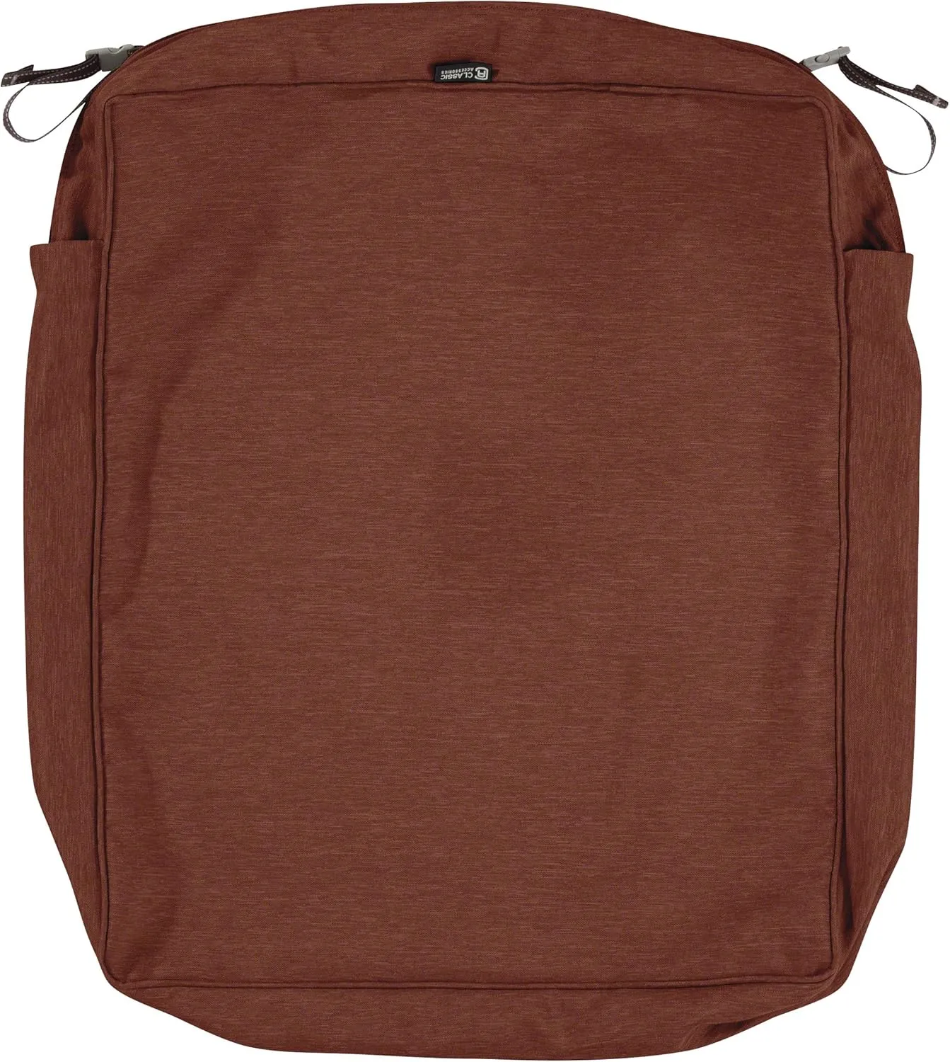 Classic Accessories Montlake FadeSafe Patio Seat Cushion Slip, Heather Henna Cover, 25"W x 27"D x 5"Thick, 4 Sq Ft