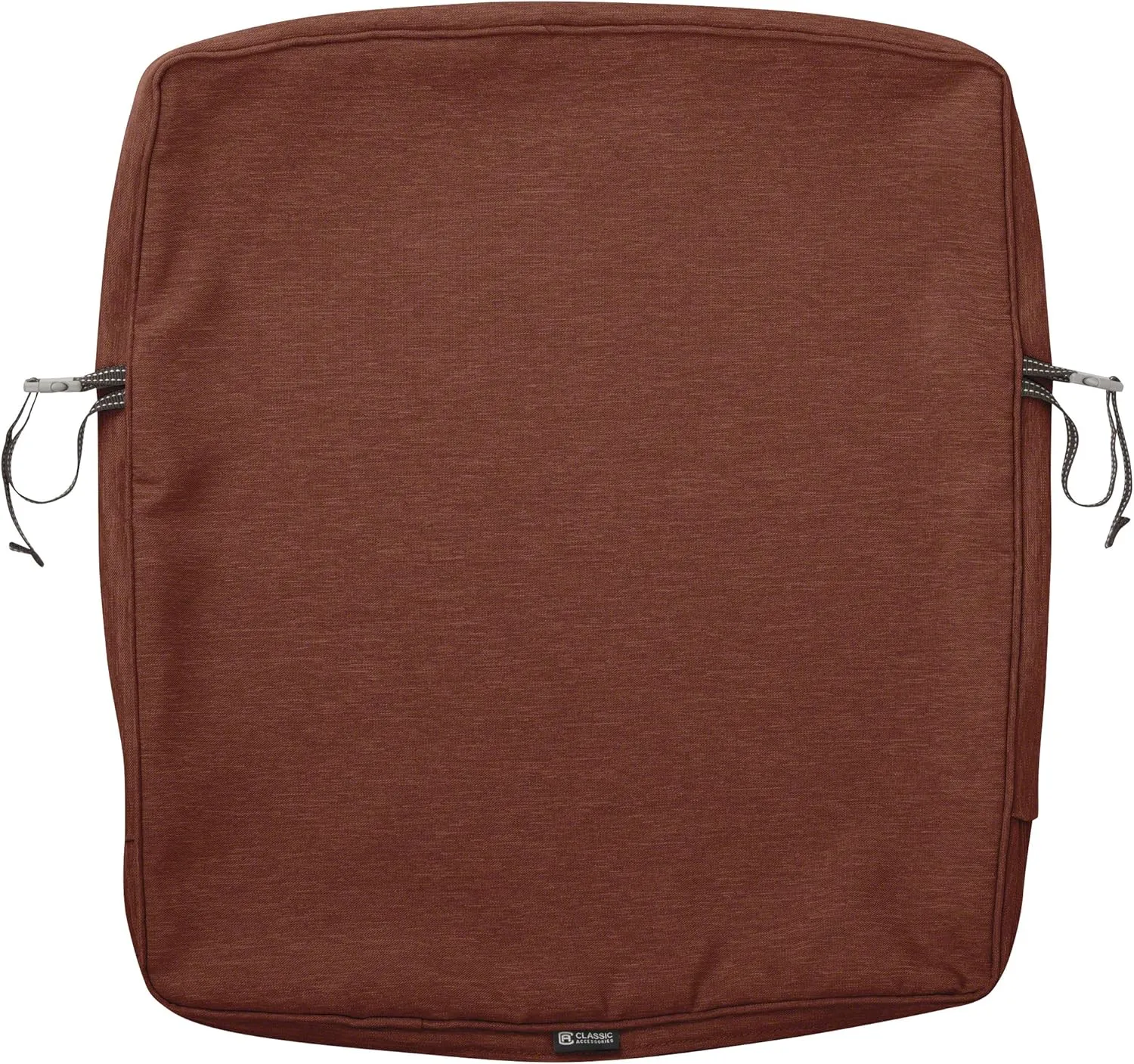 Classic Accessories Montlake FadeSafe Patio Seat Cushion Slip, Heather Henna Cover, 25"W x 27"D x 5"Thick, 4 Sq Ft