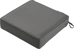 Classic Accessories Montlake FadeSafe Water-Resistant 23 x 23 x 5 Inch Outdoor Seat Cushion, Outdoor Chair Cushion, Light Charcoal Grey, Outdoor Chair Cushions, Patio Chair Cushions, Patio Cushions