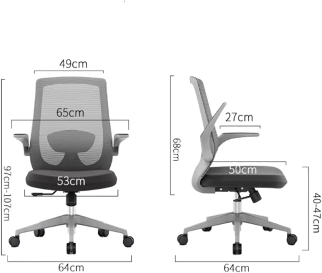 Classic Mesh High Back Computer Chair Home Study Swivel Seat Adjustable Armrests and Ergonomic Design Office Chair Thickened Cushion Desk Chairs Desk Task Chair(Red)