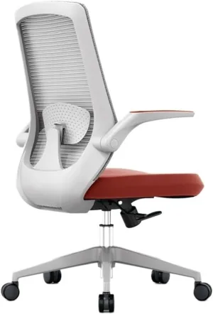 Classic Mesh High Back Computer Chair Home Study Swivel Seat Adjustable Armrests and Ergonomic Design Office Chair Thickened Cushion Desk Chairs Desk Task Chair(Red)