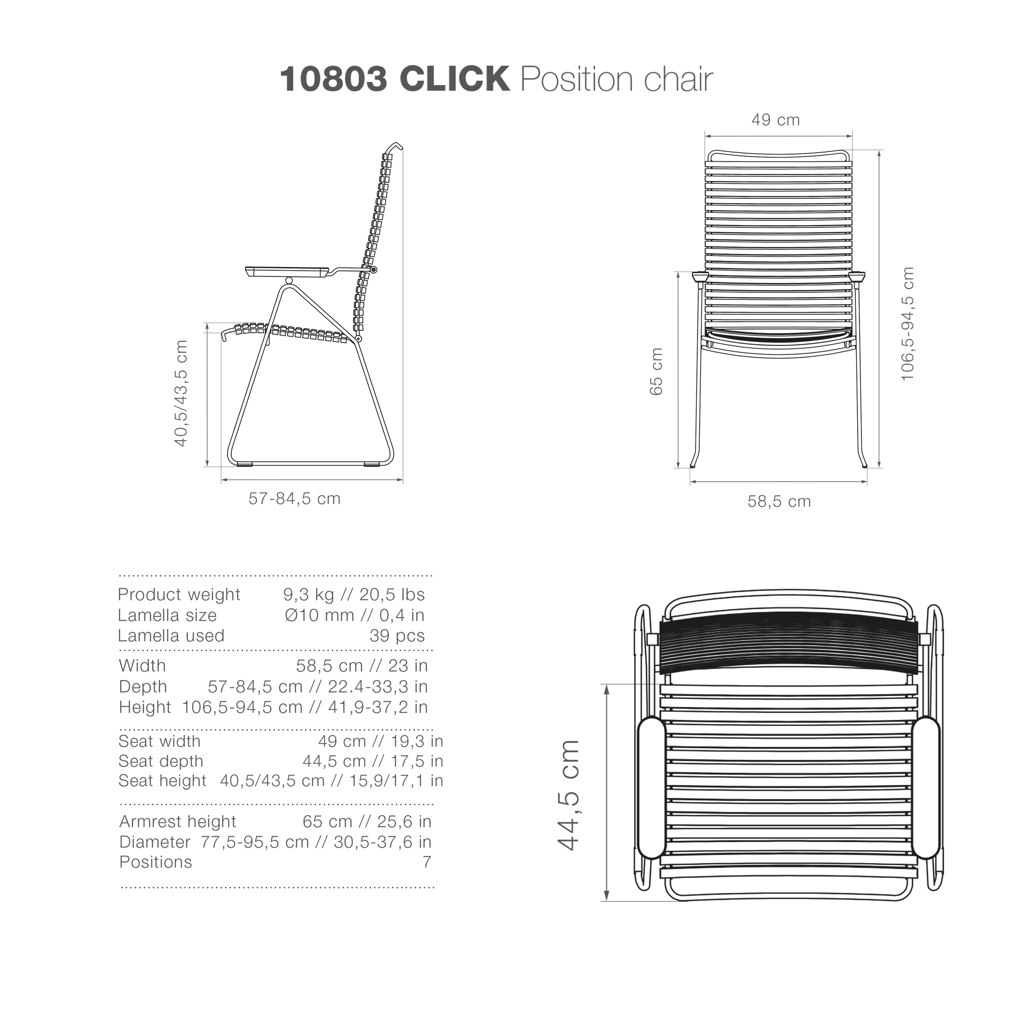 Click Adjustable Chair - Black