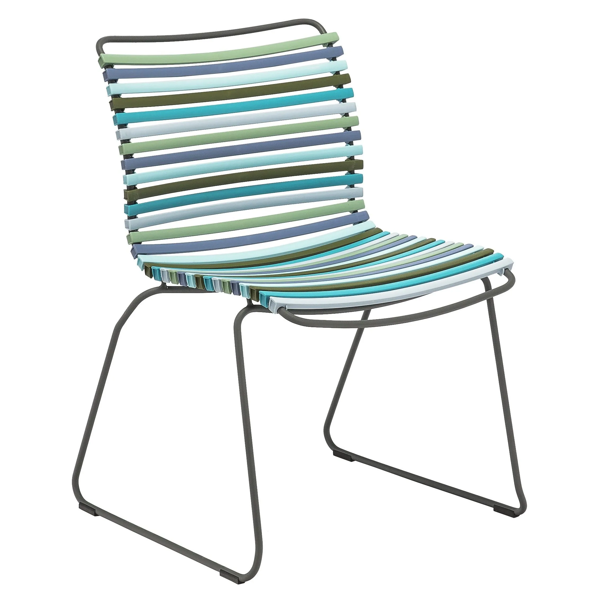 Click Dining Chair (No Arms) - Multicolour Blue Stripe