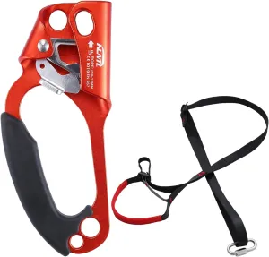 Climbing Hand Ascender Outdoor Mountaineering Tree Arborist Climbing Rappelling Equip, Adjustable Climbing Ascender Sling Foot Loop Ascender Webbing Sling