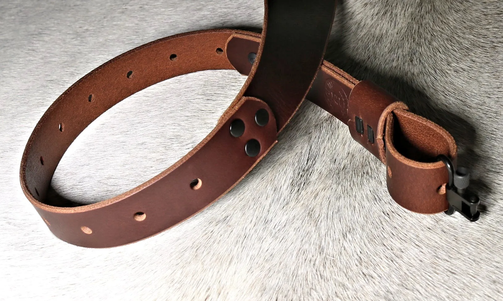Cobra Style Gun Sling Buffalo Leather Two Point Sling Handmade USA Customizable Extra Long Gun Sling