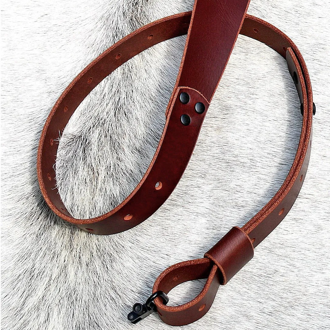 Cobra Style Gun Sling Buffalo Leather Two Point Sling Handmade USA Customizable Extra Long Gun Sling