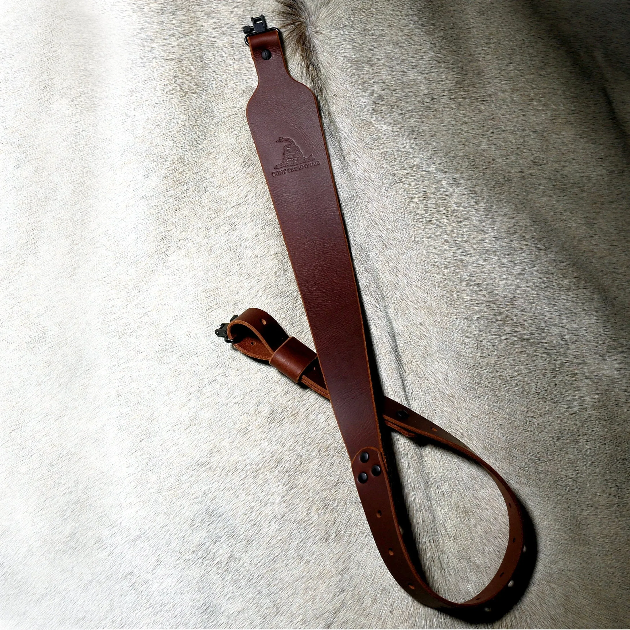 Cobra Style Gun Sling Buffalo Leather Two Point Sling Handmade USA Customizable Extra Long Gun Sling