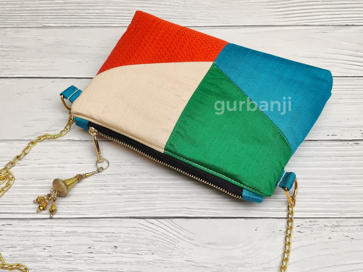Color Block : Orange Blue Sling