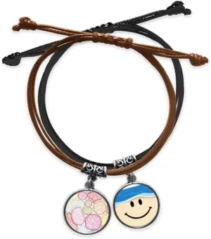 colorful microscope cells structure biological bracelet hand chain leather sling fwristband