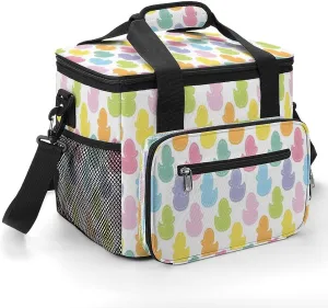 Colorful Rubber Duck Pattern 22.5L Insulated Camping Coolers Bag Large Leakproof Ice Chest for Beach Travel Picnic