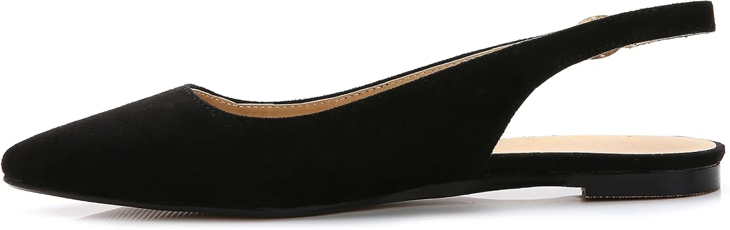 ComeShun Womens Closed Pointed Toe Pumps Slingback Flats Dress Party Shoes