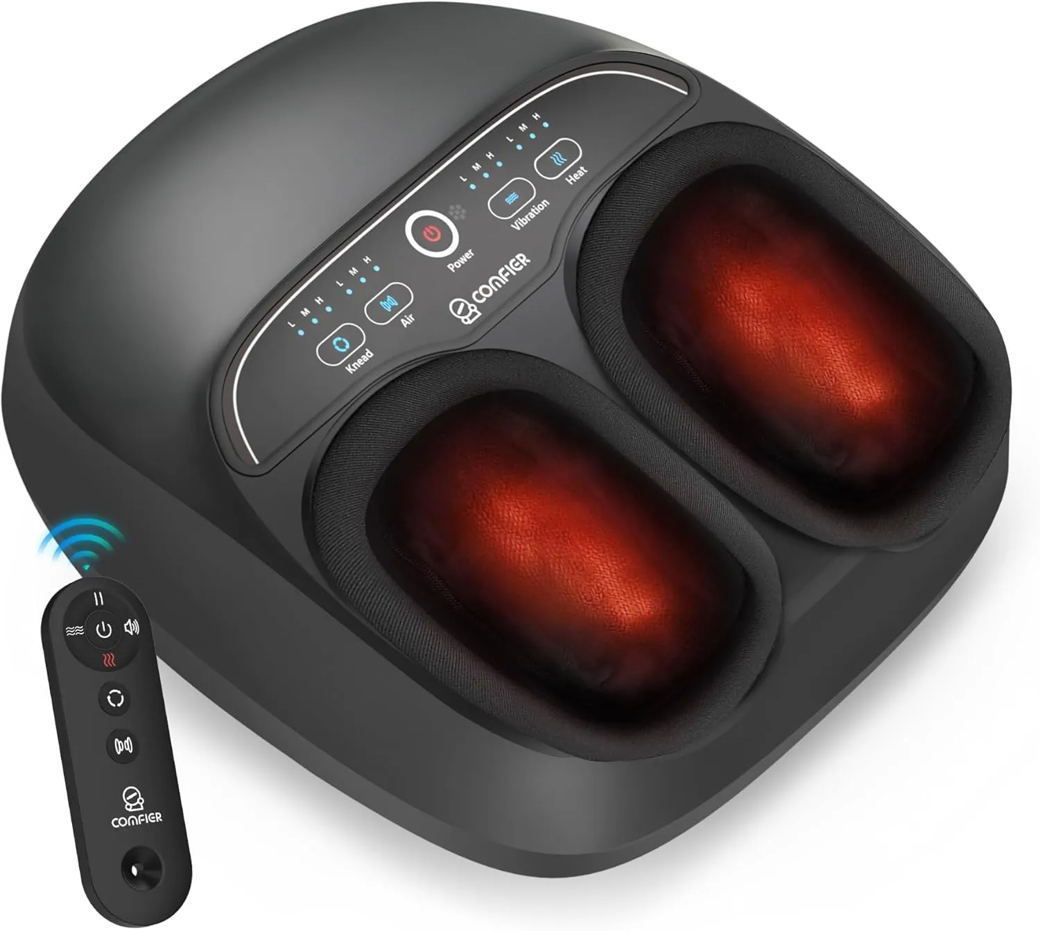 COMFIER Foot Massager Machine with Heat,FSA HSA Eligible Shiatsu Feet Massager for Plantar Fasciitis Neuropathy, Gifts for Him/Her, Remote Control,UP to Men Size 12,FSA Foot Massager