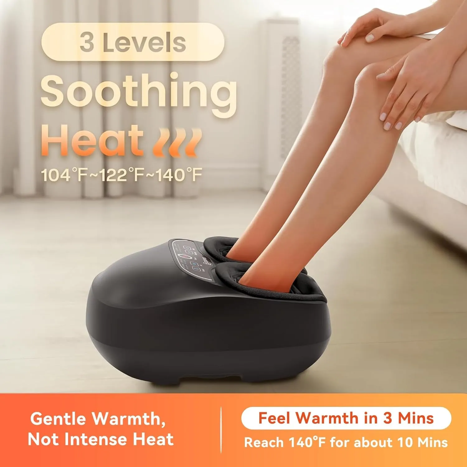 COMFIER Foot Massager Machine with Heat,FSA HSA Eligible Shiatsu Feet Massager for Plantar Fasciitis Neuropathy, Gifts for Him/Her, Remote Control,UP to Men Size 12,FSA Foot Massager
