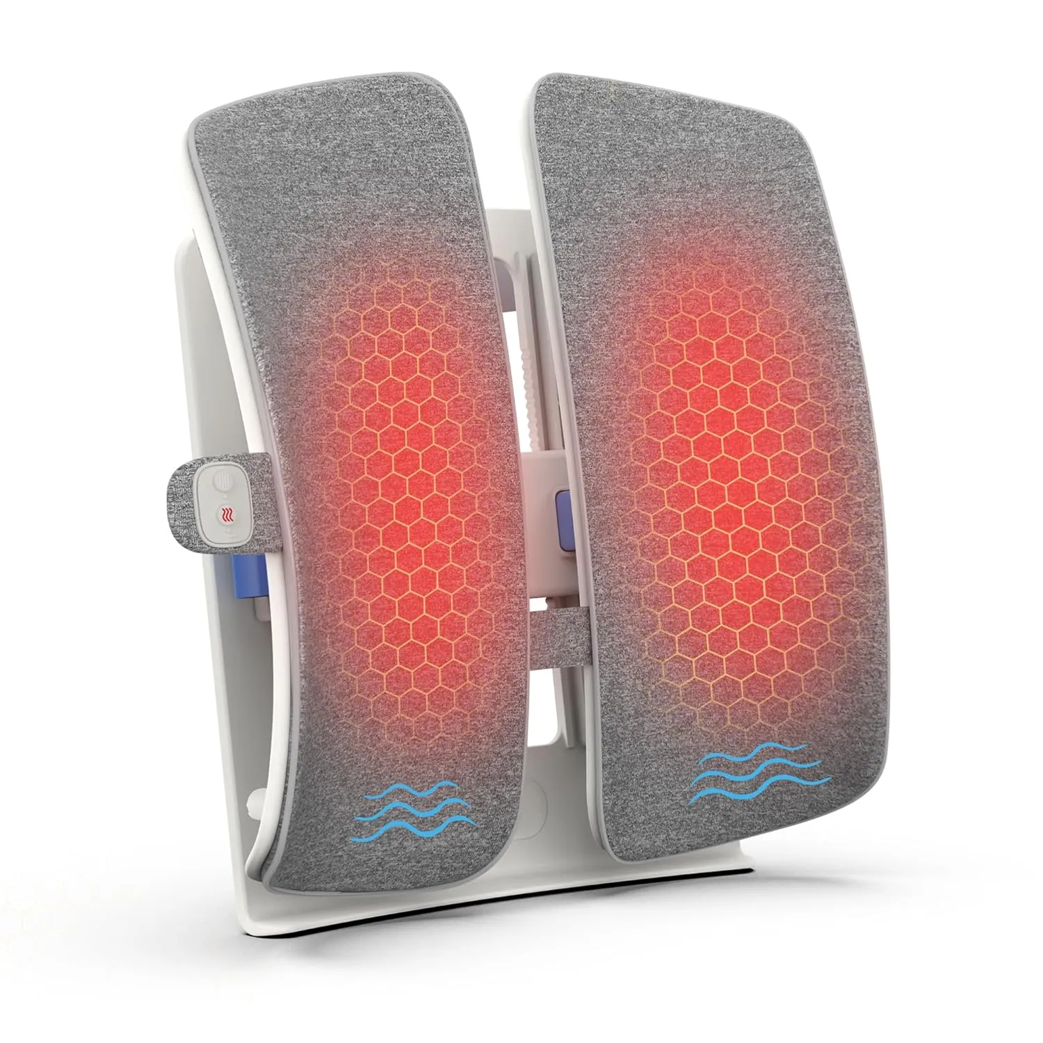 COMFIER Heated Lumbar Support Pillow with Vibration Massage, Back Support Cushion for Office Chair, Graphene Heating Chair Back Massager for Car Gaming Chair, Adjustable Height Up to 18.1 Inches