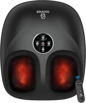 COMFIER Shiatsu Foot Massager Machine with Heat,FSA HSA Foot Massager for Neuropathy Plantar Fasciitis, Deep Kneading Feet Massager with Heat, Relax for Home Office,Up to Men Size 13