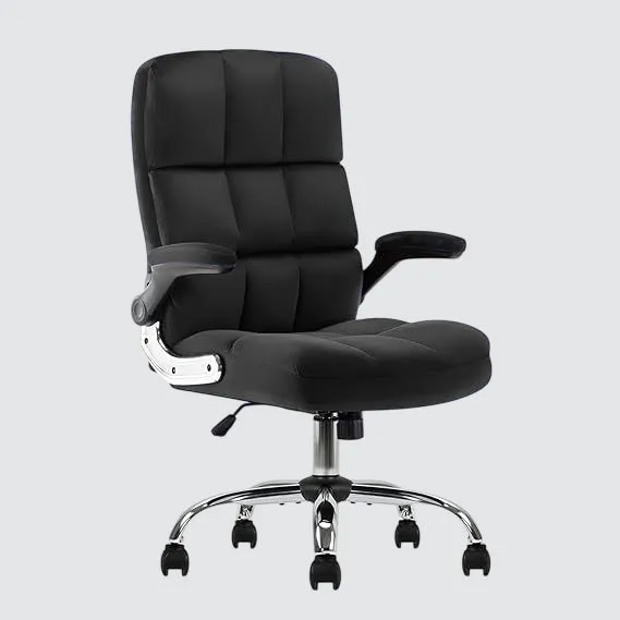 Comfortable Director Chair with Adjustable Armrest Upholstery in Velvet Light Beige (Super Soft)