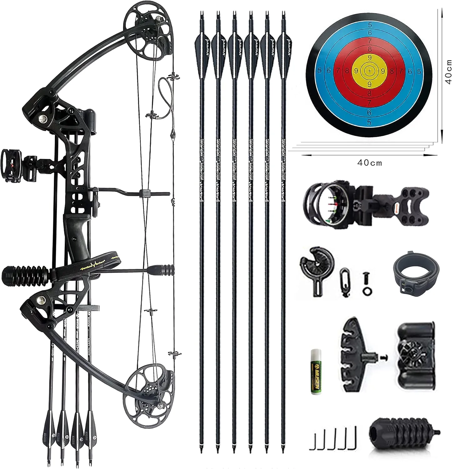 Compound Bow Draw Weight 0-70 Lbs for Pull Beginner and Intermediate Archer Fully Adjustable 19.25"-31" with All Accessories, up to IBO 320 fps,Package with Archery Hunting Equipment New 2024