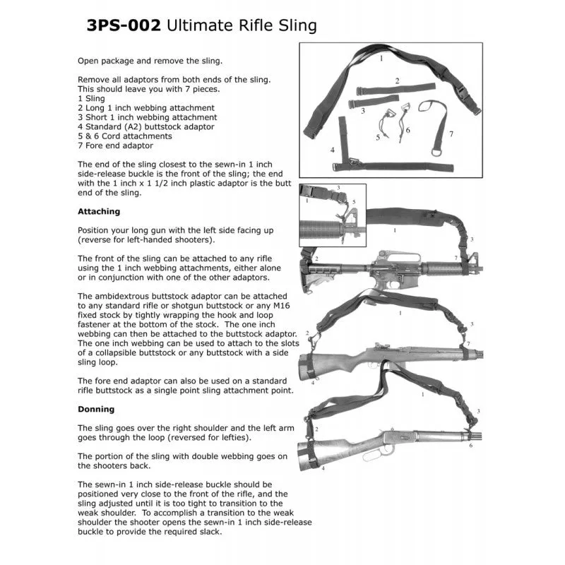 Condor 3-Point Ultimate Rifle Sling (Color: Black)