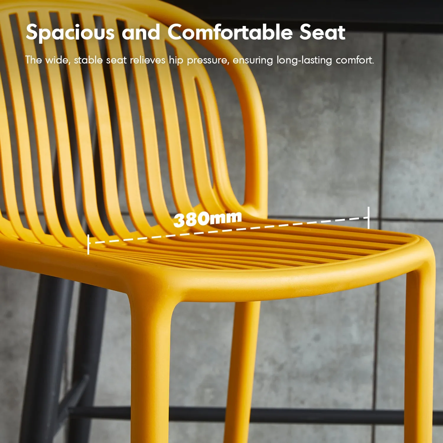Contemporary Plastic Stackable Bar Chair FLARE