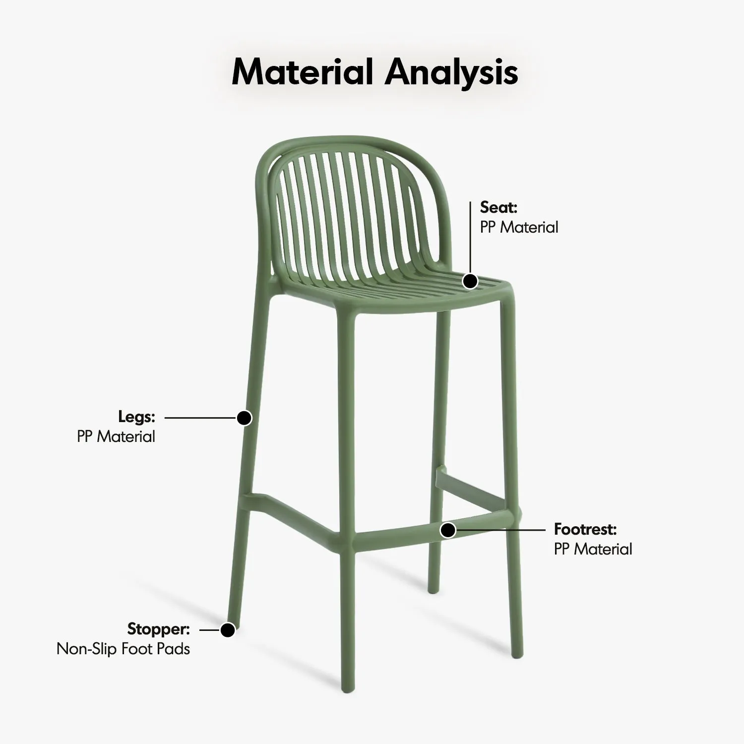 Contemporary Plastic Stackable Bar Chair FLARE