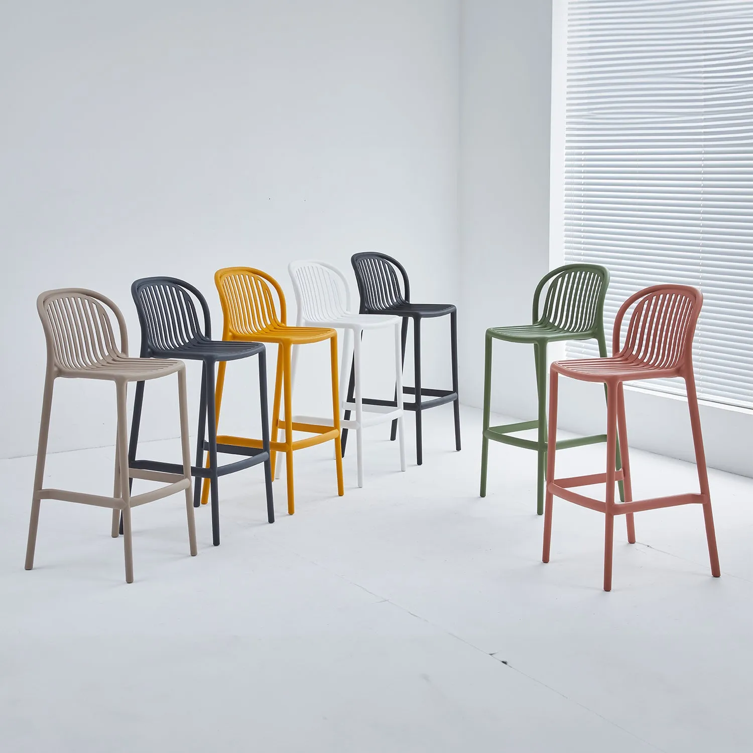 Contemporary Plastic Stackable Bar Chair FLARE