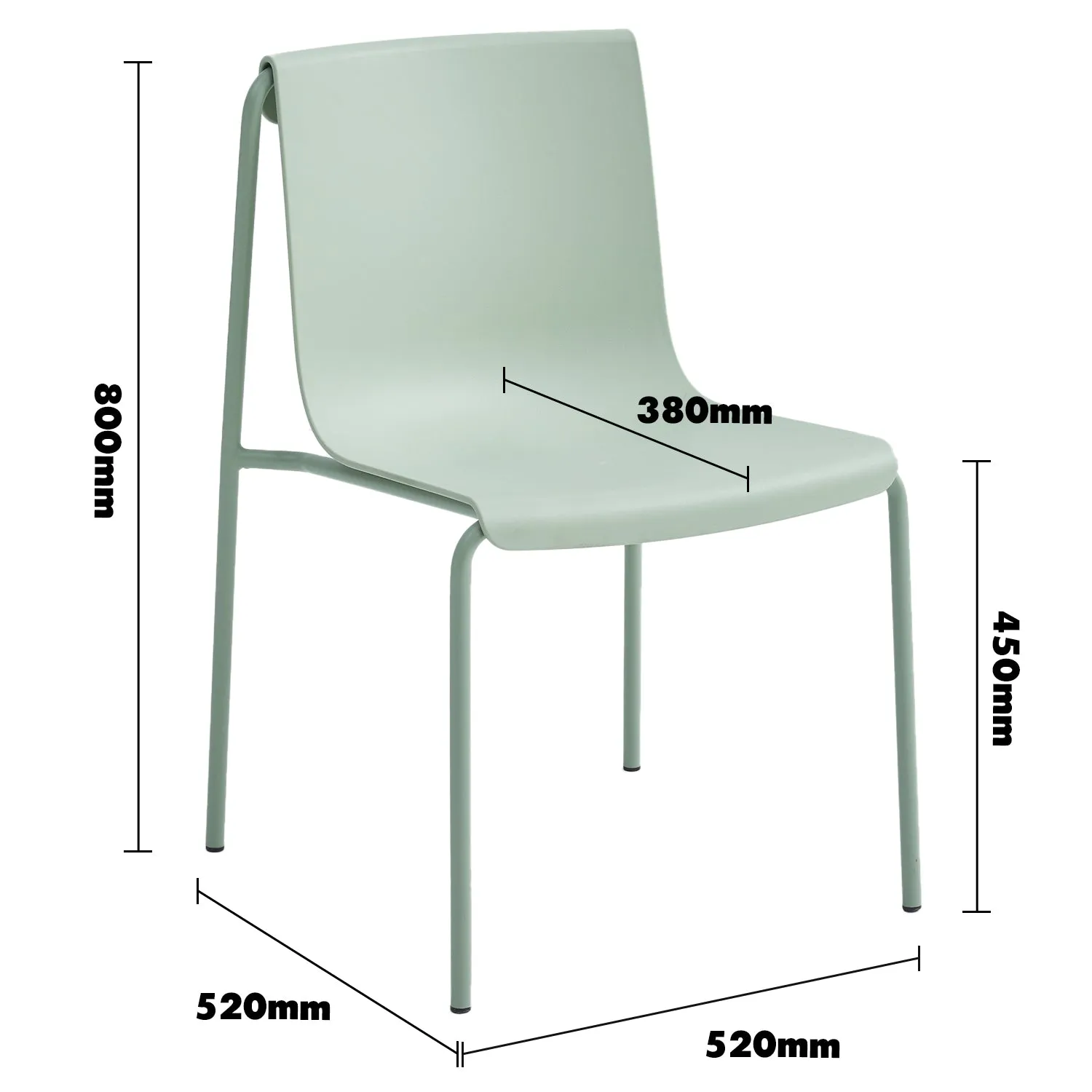 Contemporary Plastic Stackable Dining Chair BUZZ