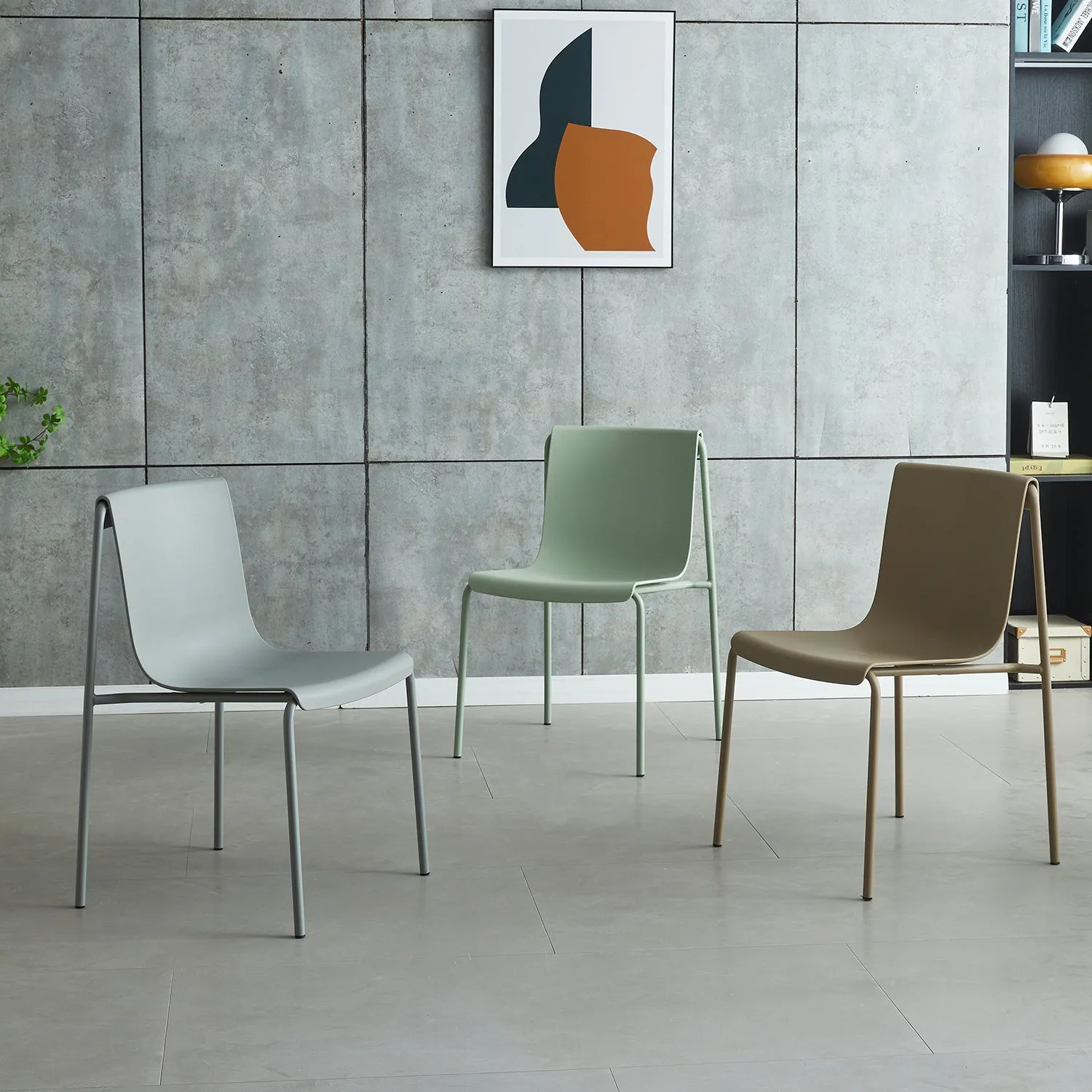Contemporary Plastic Stackable Dining Chair BUZZ