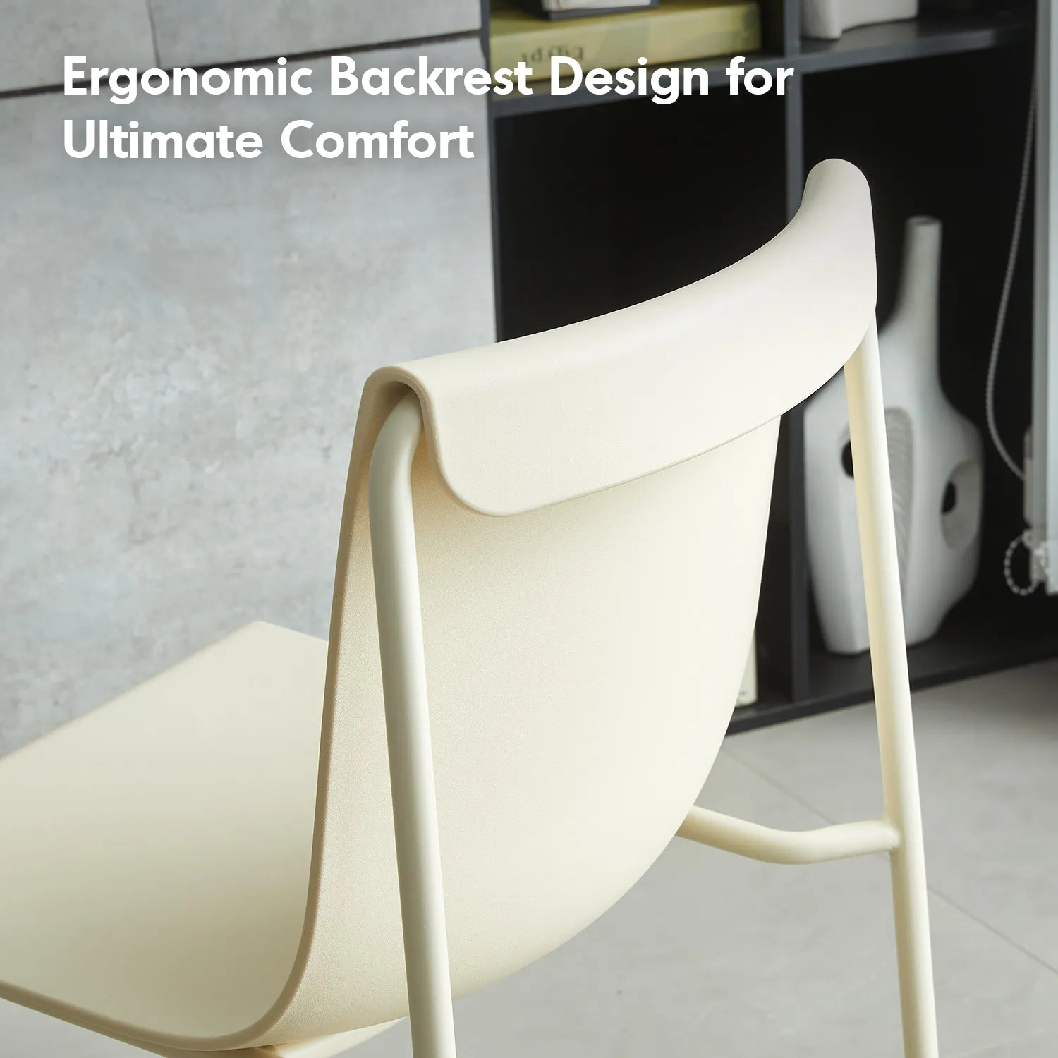 Contemporary Plastic Stackable Dining Chair BUZZ