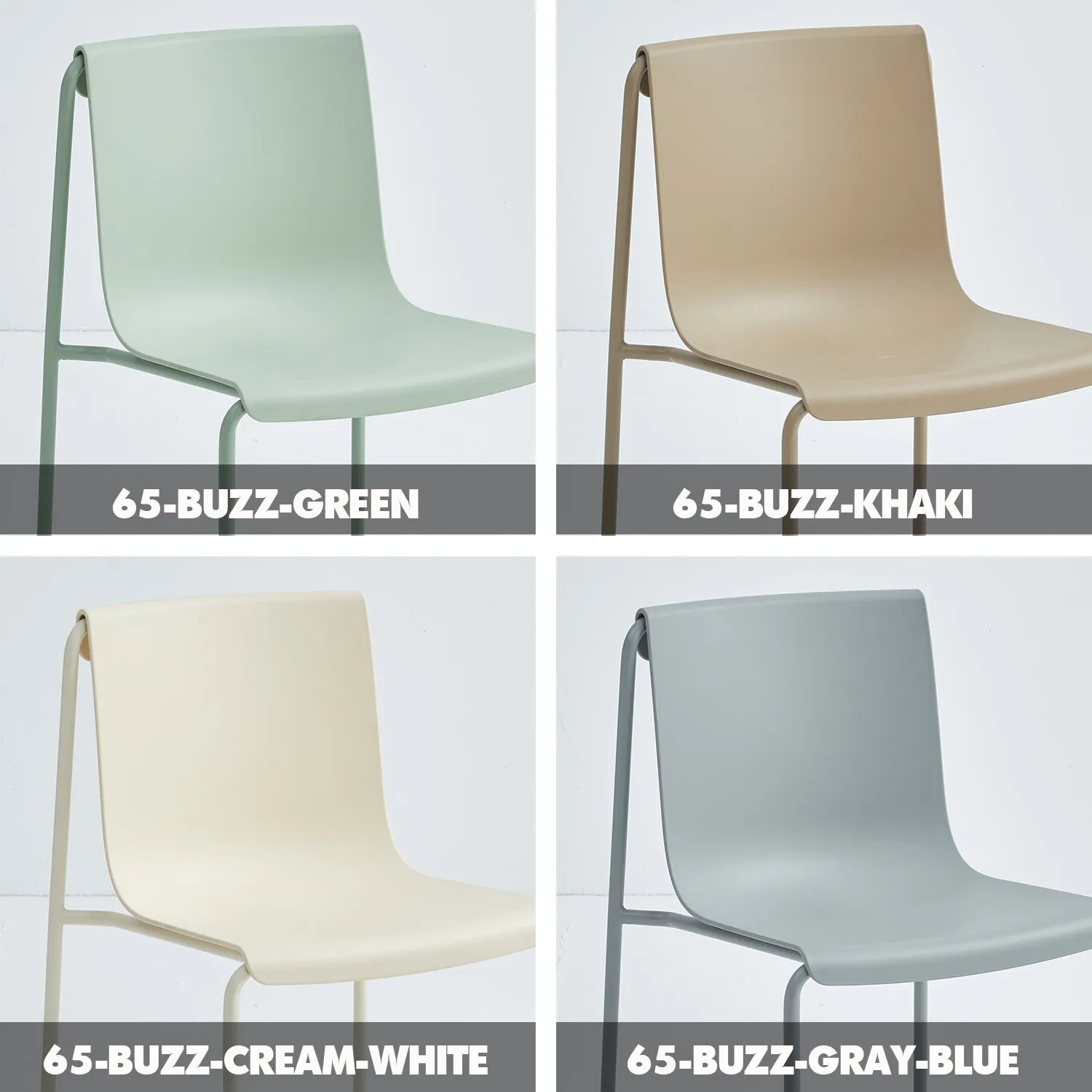 Contemporary Plastic Stackable Dining Chair BUZZ