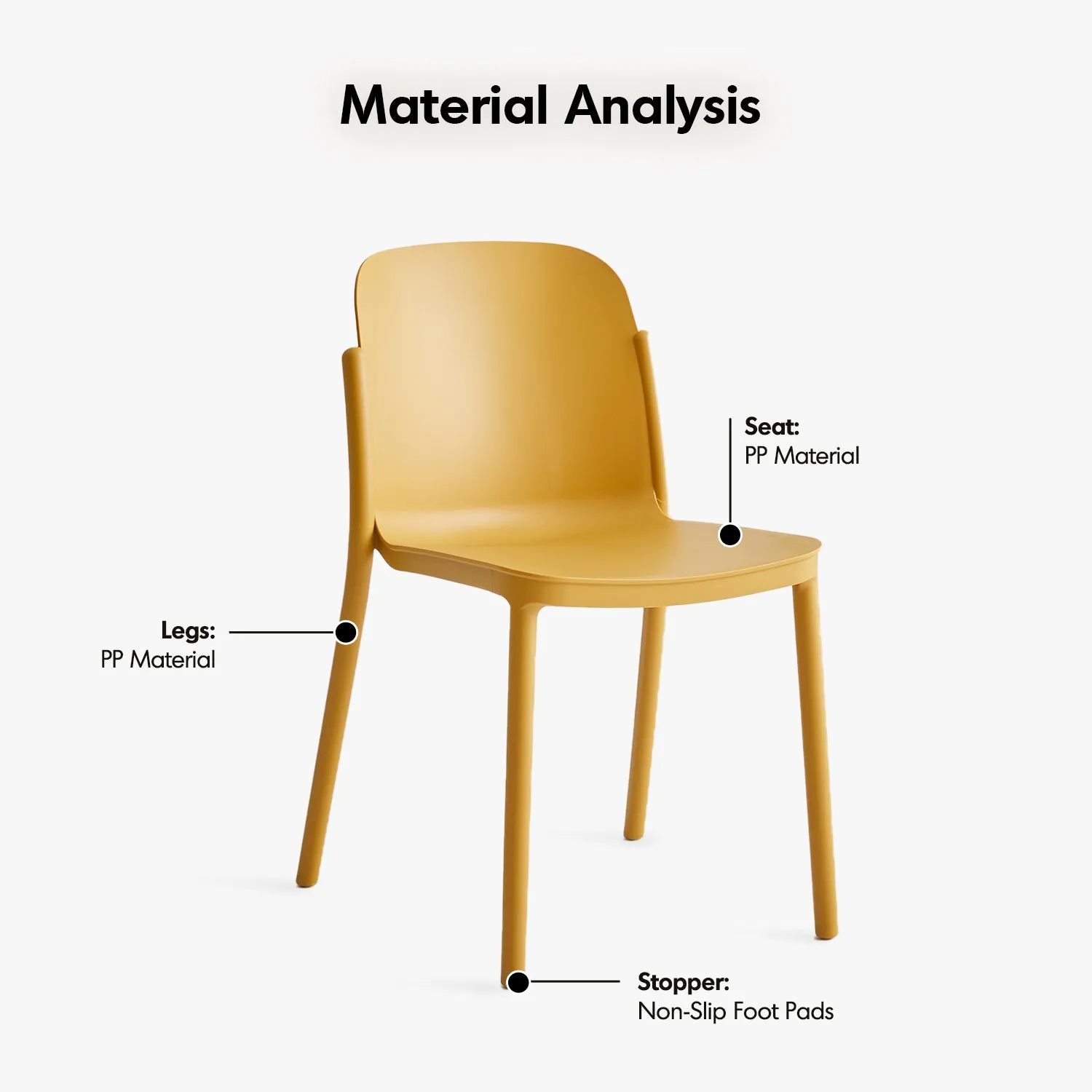 Contemporary Plastic Stackable Dining Chair GLINT