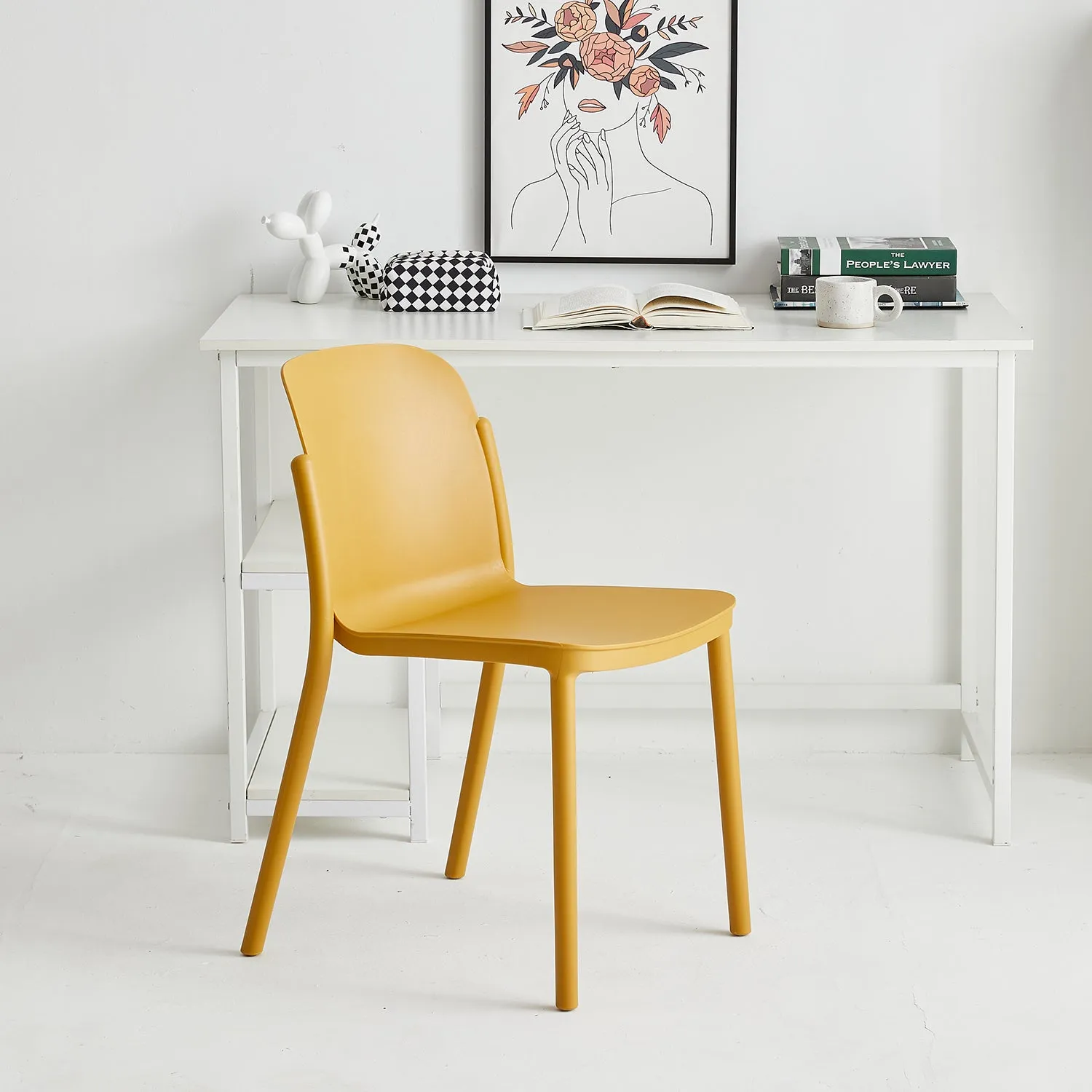 Contemporary Plastic Stackable Dining Chair GLINT