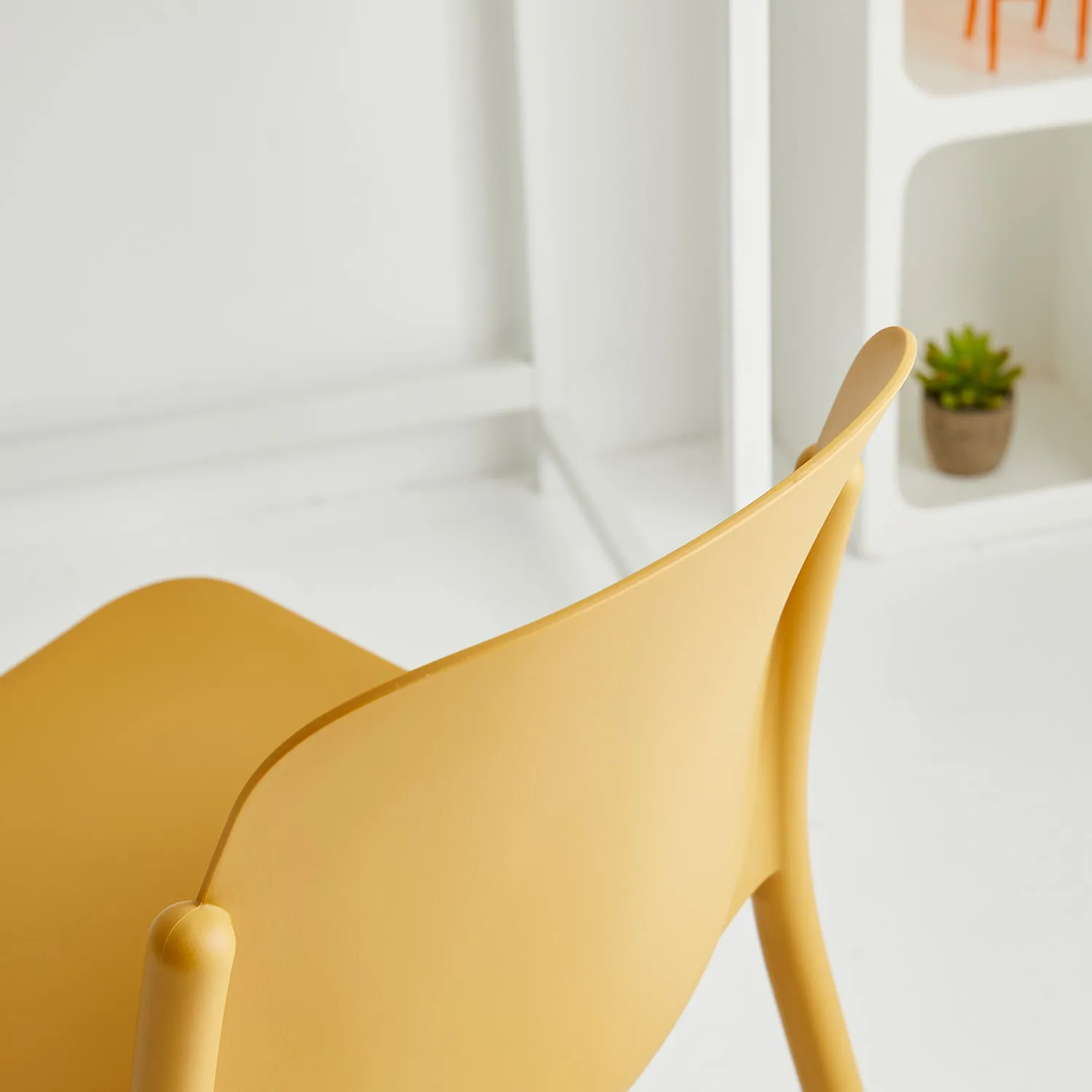 Contemporary Plastic Stackable Dining Chair GLINT