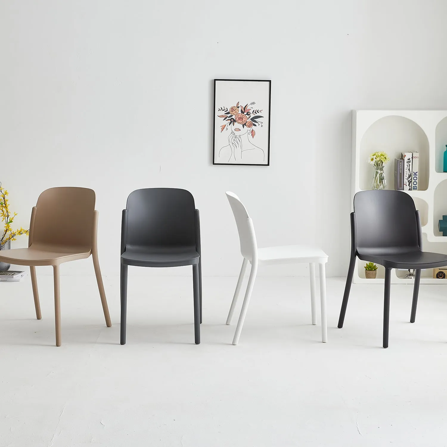 Contemporary Plastic Stackable Dining Chair GLINT
