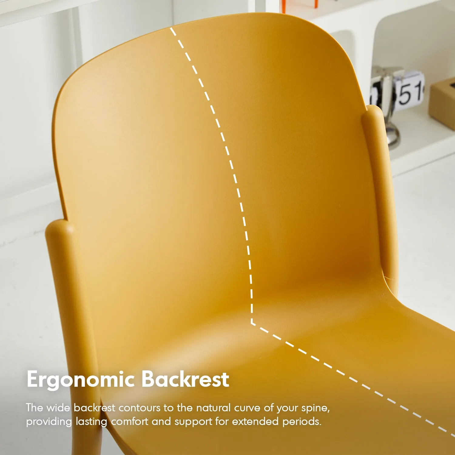 Contemporary Plastic Stackable Dining Chair GLINT