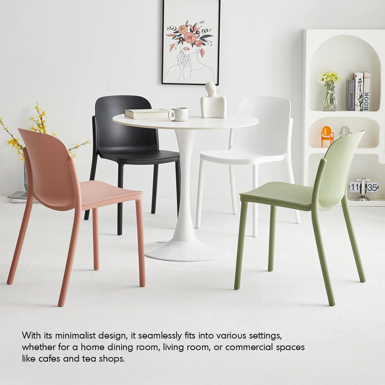 Contemporary Plastic Stackable Dining Chair GLINT