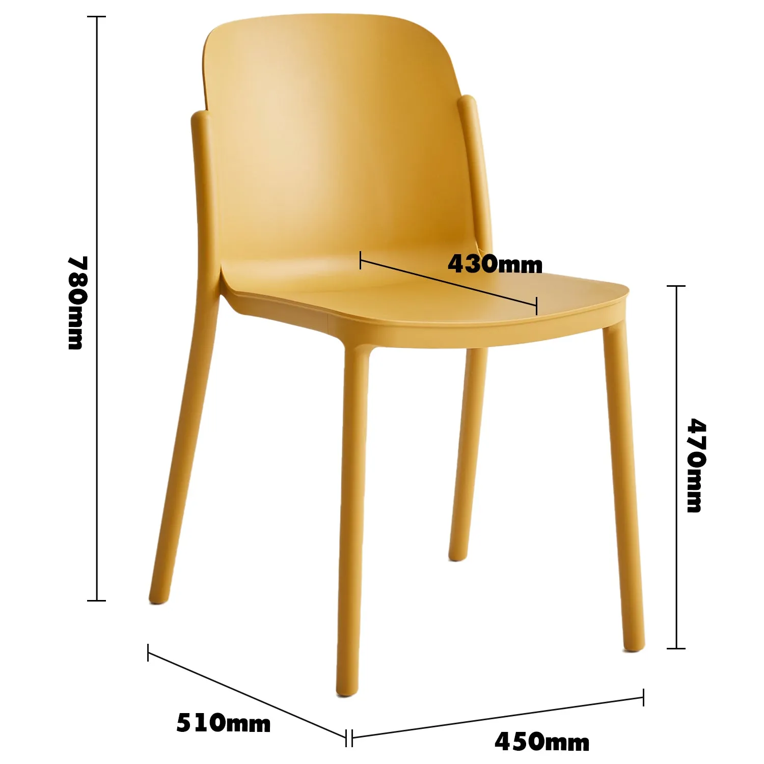 Contemporary Plastic Stackable Dining Chair GLINT