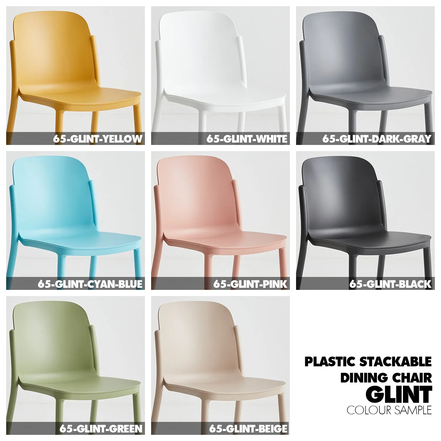 Contemporary Plastic Stackable Dining Chair GLINT