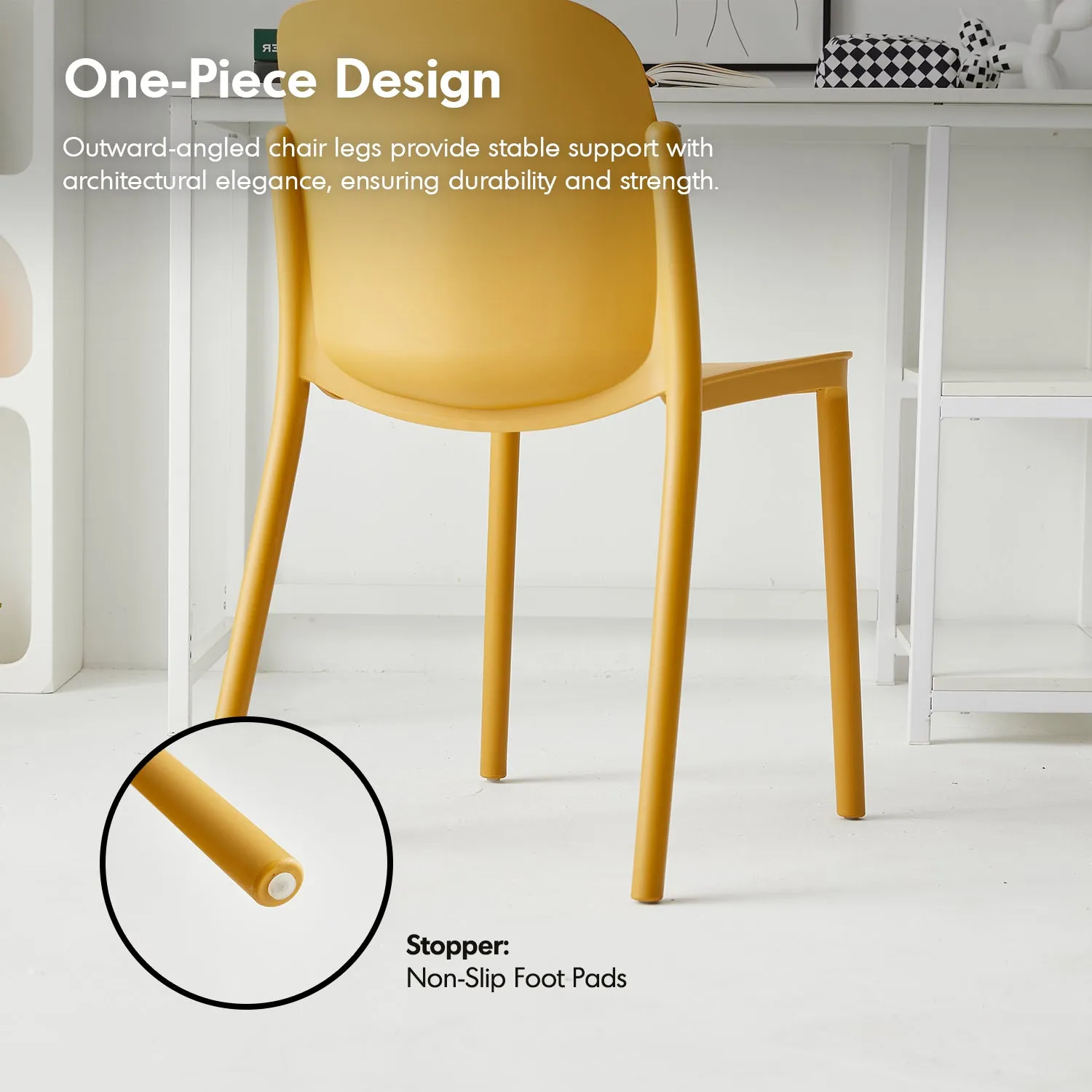 Contemporary Plastic Stackable Dining Chair GLINT