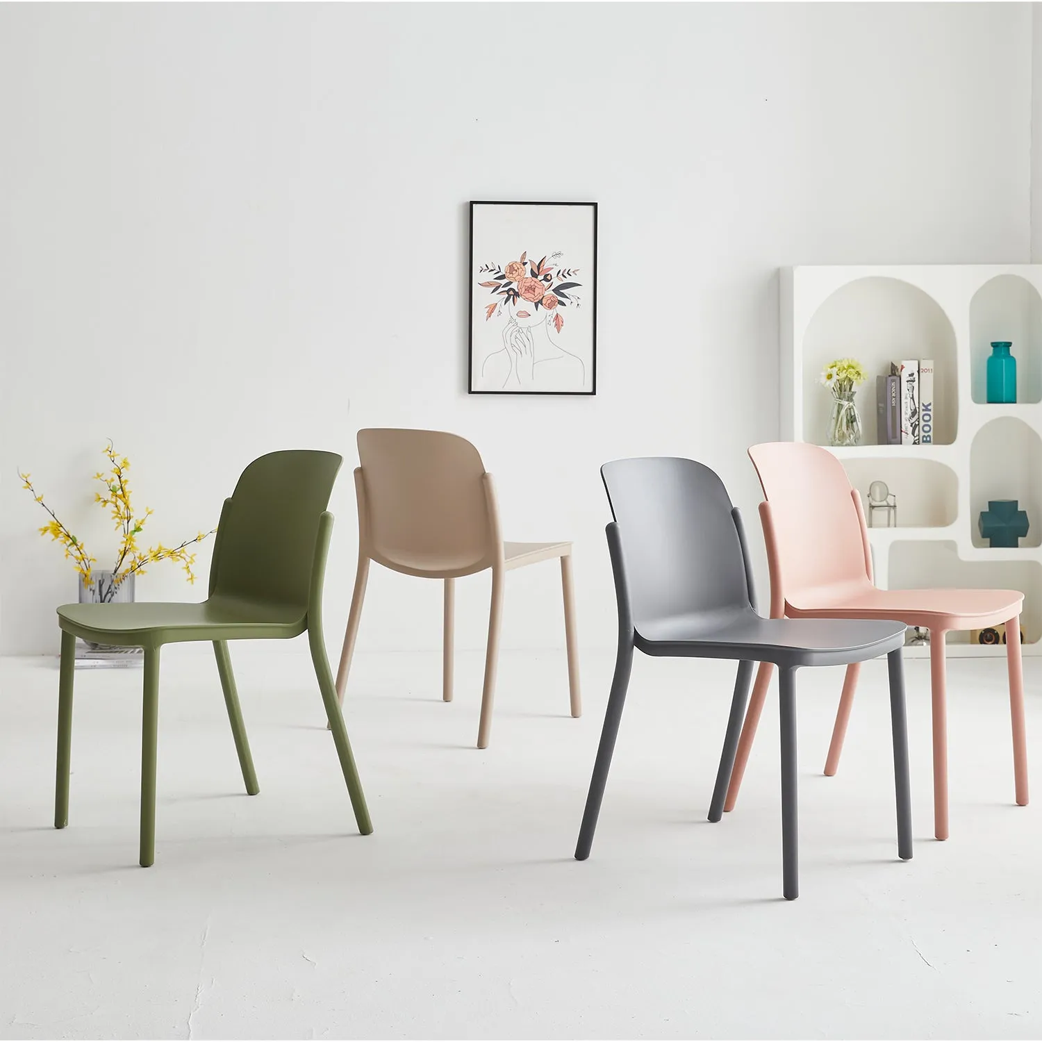 Contemporary Plastic Stackable Dining Chair GLINT