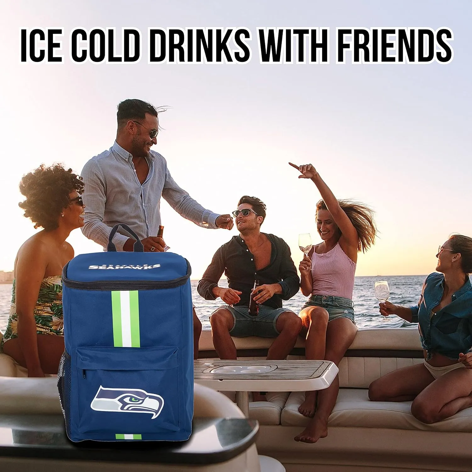 Cooler Backpack – Portable Soft Sided Ice Chest – Insulated Bag Holds 36 Cans - Football Gear – Show Your Team Spirit with Officially Licensed Fan Gear