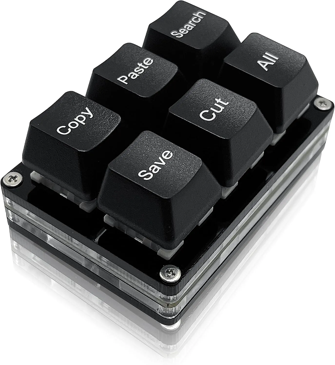 Copy Paste Search Save Cut All 6-Key Keyboard One Handed OSU Keypad Programmable Mechanical Shortcut Macro Keyboard for Working and Gaming (Black)