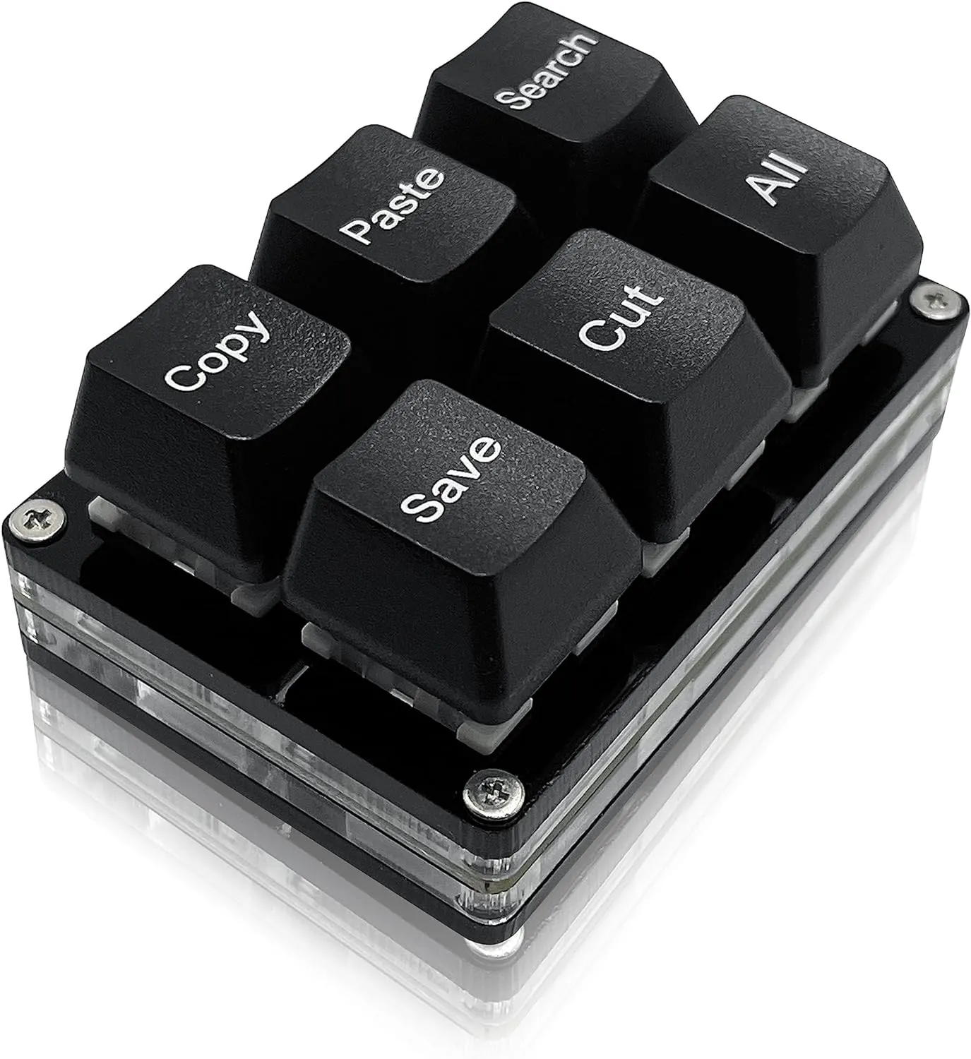 Copy Paste Search Save Cut All 6-Key Keyboard One Handed OSU Keypad Programmable Mechanical Shortcut Macro Keyboard for Working and Gaming (Black)